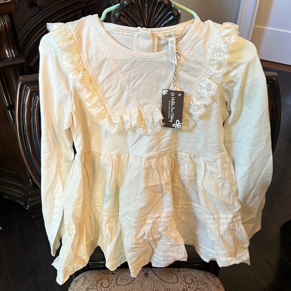 Girls cream ruffle top Matilda Jane New with Tags